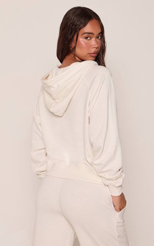 Cream Sweat À Casynthétiqueche Léger Col Henley En Molleton Bouclette | Taille XS - PrettyLittleThing - Modalova