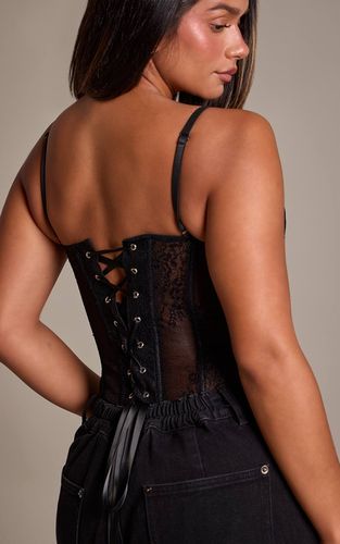 Black Haut Corset À Laçage Au Dos Shape | Taille 38 - PrettyLittleThing - Modalova