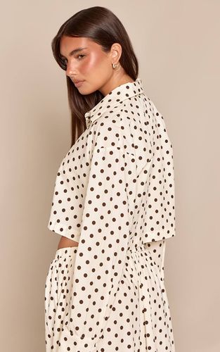 Cream Ensemble Coordonné Chemise Courte À Pois | Taille 42 - PrettyLittleThing - Modalova