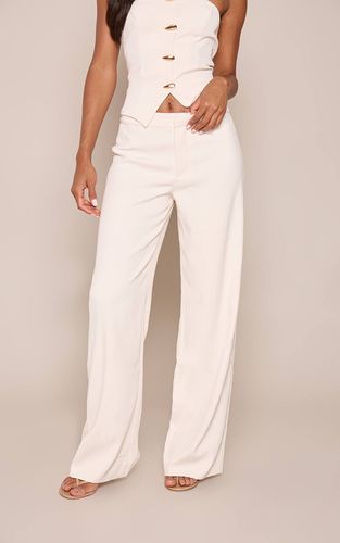 Cream Pantalon Tailleur À Détails Contrastants Ensemble Coordonné | Taille 36 - PrettyLittleThing - Modalova