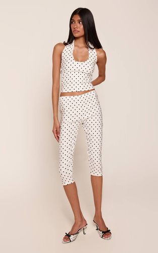 White Ensemble Coordonné Pantalon Capri À Pois | Taille 42 - PrettyLittleThing - Modalova
