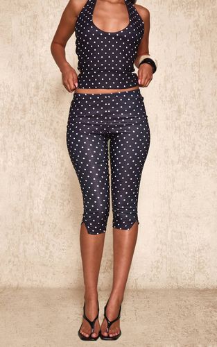 Black Ensemble Coordonné Pantalon Capri À Pois | Taille 42 - PrettyLittleThing - Modalova