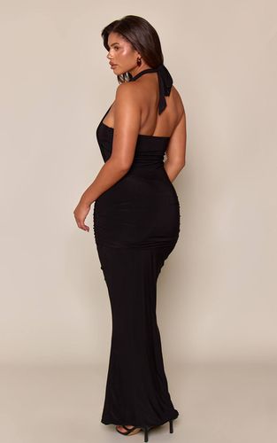 Black Robe Longue Moulante À Découpes Drapées | Taille 42 - PrettyLittleThing - Modalova