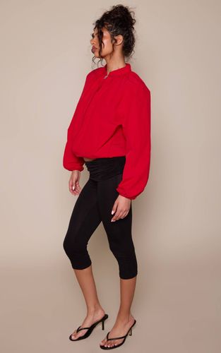 Black Capri En Jersey À Taille Repliable | Taille 42 - PrettyLittleThing - Modalova
