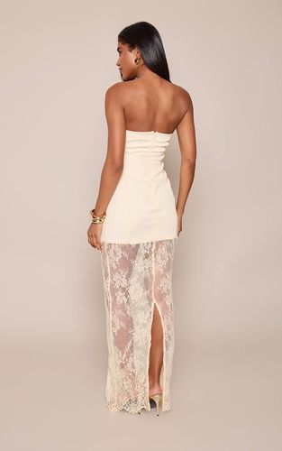 Lemon Robe Maxi Tissée À Bustier Avec Ourlet En Dentelle | Taille 36 - PrettyLittleThing - Modalova