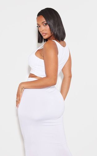 White Top Court Col Carré Slinky Shape | Taille 42 - PrettyLittleThing - Modalova