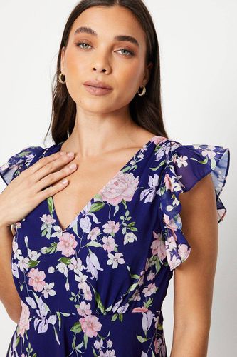 Robe Midi Petite à Épaules Volantées | Taille 10 - Oasis - Modalova