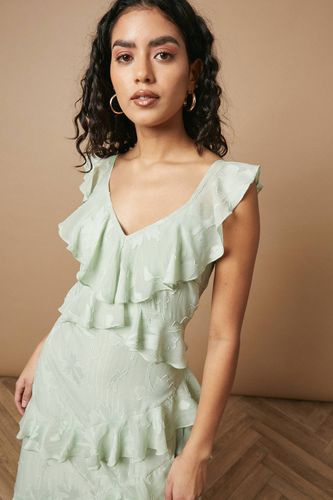 Robe Maxi à Imprimé Jacquard et Volants Petite | Taille 42 - Oasis - Modalova