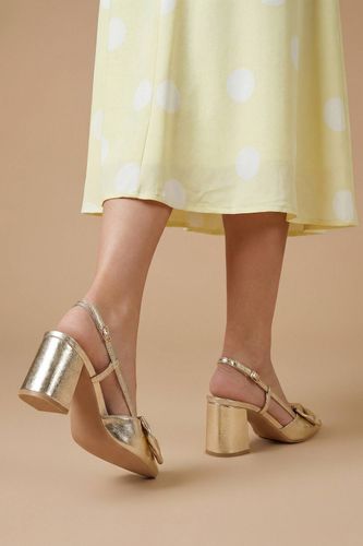 Chaussures Dorinda à Talon Bloc avec Nœud et Bride Arrière en synthétique Métallisé | Taille 8 - Oasis - Modalova