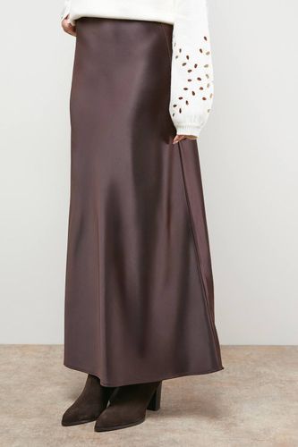 Jupe Longue En Satin Coupée En Biais | Taille 14 - Oasis - Modalova