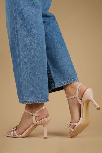 Sandales À Talons Moyens Scarlett En Synthétiquecuir À Double Bride Avec Nœud Décoratif | Taille 41 - Oasis - Modalova