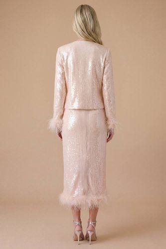 Jupe Midi À Sequins Avec Bordure De Plumes | Taille 46 - Oasis - Modalova