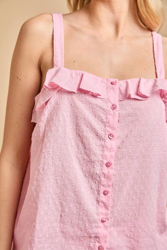 Ensemble De Nuit Pantalon Et Caraco À Boutons | Taille Medium - Oasis - Modalova
