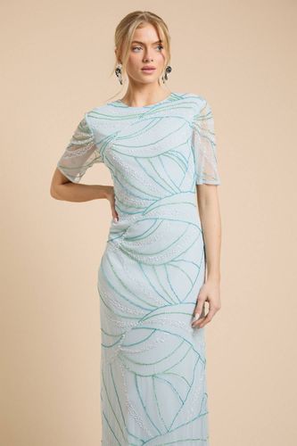Robe Longue À Manches Papillon Ornée De Motifs Linéaires | Taille 46 - Oasis - Modalova