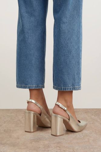 Escarpins À Bride Arrière Bout Pointu En Cuir Métallisé Nicola | Taille 8 - Oasis - Modalova