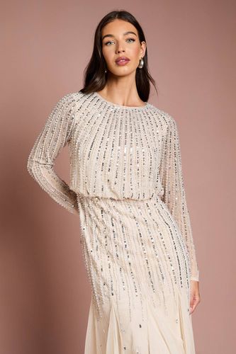 Robe Mi-Longue à Manches Longues et Sequins de Soirée | Taille 46 - Coast - Modalova