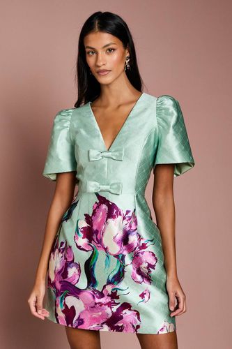 Petite Robe Courte à Imprimé Placement avec Détails Nœuds | Taille 38 - Coast - Modalova
