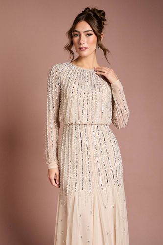 Robe Longue à Manches Longues Ornée de Sequins Linéaires | Taille 44 - Coast - Modalova