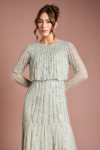 Robe Longue à Manches Longues Ornée de Sequins Linéaires | Taille 44 - Coast - Modalova
