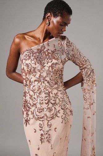 Robe Maxi Asymétrique En Dentelle Avec Manche Cape | Taille 44 - Coast - Modalova