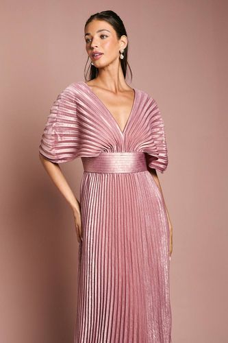 Robe Midaxi Métallisée Plissée à Manches Chauve-souris | Taille 42 - Coast - Modalova