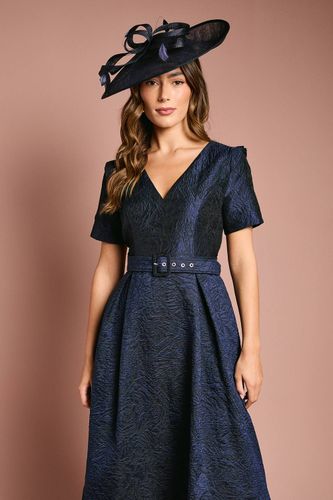Robe Midi Jacquard à Manches Courtes Avec Ceinture | Taille 46 - Coast - Modalova