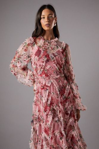 Robe Midi à Manches Longues avec Appliqués Floraux | Taille 46 - Coast - Modalova