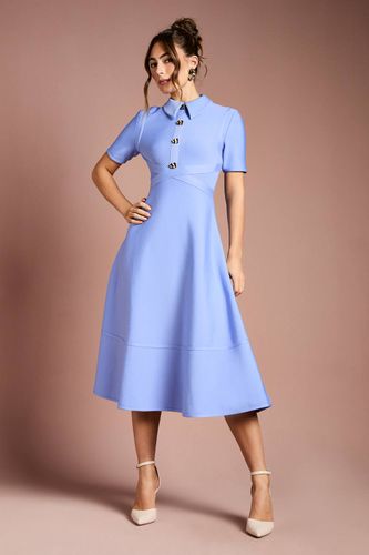 Robe Mi-Longue à Manches Courtes en Maille Bandage | Taille 46 - Coast - Modalova