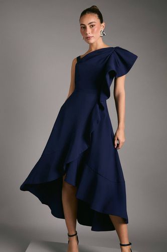 Robe Midi en Crêpe à Volant Asymétrique | Taille 38 - Coast - Modalova