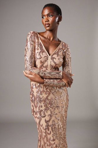 Robe Longue à Manches Longues et Sequins | Taille 46 - Coast - Modalova