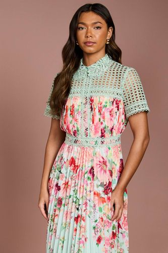 Robe Midi Plissée Imprimée en Dentelle Lisa Tan | Taille 44 - Coast - Modalova