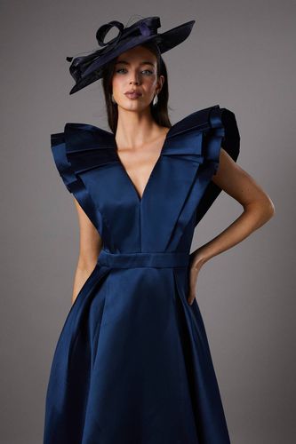 Robe Midi À Col En V Et Manches À Volants | Taille 44 - Coast - Modalova
