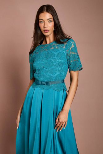 Robe Midi Évasée En Dentelle Et Crêpe | Taille 38 - Coast - Modalova