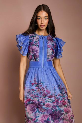 Robe Midi Imprimée En Organza À Volants Lisa Tan | Taille 44 - Coast - Modalova