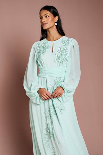 Robe Longue Florale Ornementée À Manches Longues Et Taille Portefeuille Petite Taille | Taille 36 - Coast - Modalova