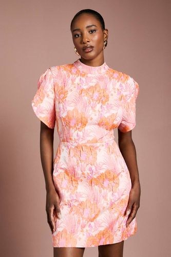 Robe Mini Jacquard à Manches Bouffantes | Taille 36 - Coast - Modalova