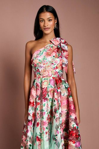 Robe Mi-longue Asymétrique en Organza à Rayures Imprimées Petite | Taille 40 - Coast - Modalova