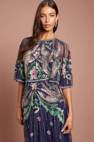 Robe Longue Muse À Manches Courtes Ornée De Perles Et Sequins | Taille 46 - Coast - Modalova