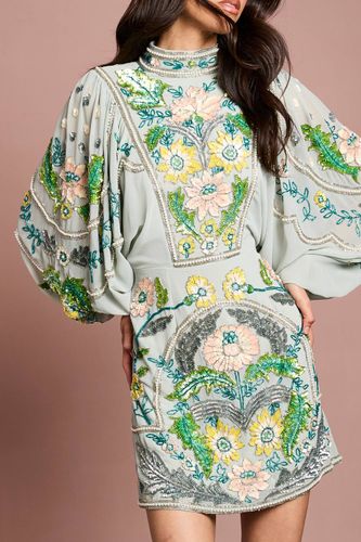 Robe Courte Muse À Manches Longues Chauve-souris Ornée | Taille 46 - Coast - Modalova