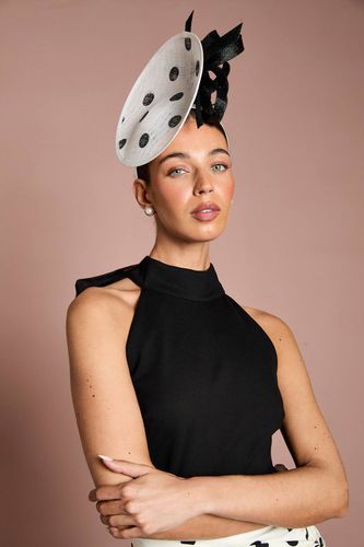 Bibi Fascinator Lisa Tan À Pois Imprimés Avec Disque Et Boucle - Coast - Modalova