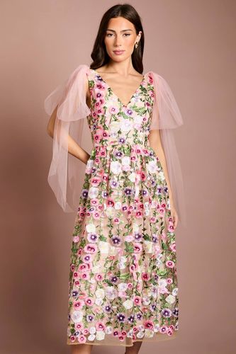 Robe Midi Muse En Tulle Brodé Avec Liens Aux Épaules | Taille 38 - Coast - Modalova