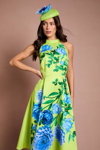 Robe Midi Lisa À Imprimé Floral Avec Col Licou Beige | Taille 46 - Coast - Modalova
