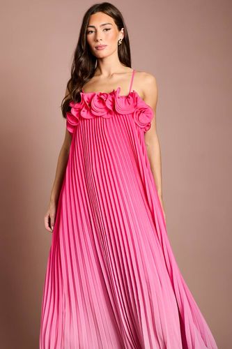 Robe Longue En Georgette Imprimée Ombré Avec Détails À Volants | Taille 46 - Coast - Modalova