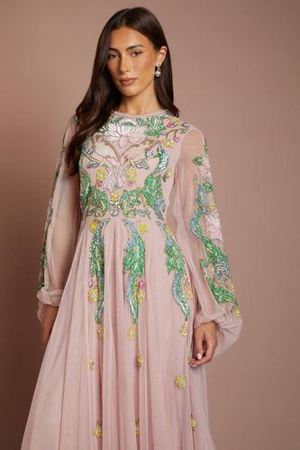 Long Sleeve Embellished Maxi Dress | Taille 46 - Coast - Modalova