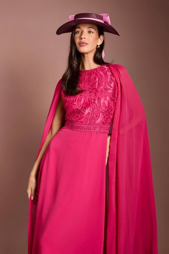 Robe Midi Lisa Tan À Manches Cape En Dentelle | Taille 46 - Coast - Modalova