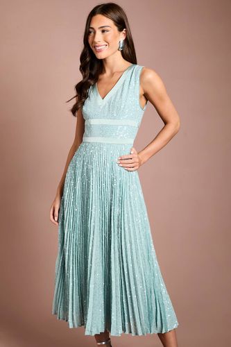 Robe Midi Plissée À Paillettes Et Col En V Muse | Taille 46 - Coast - Modalova