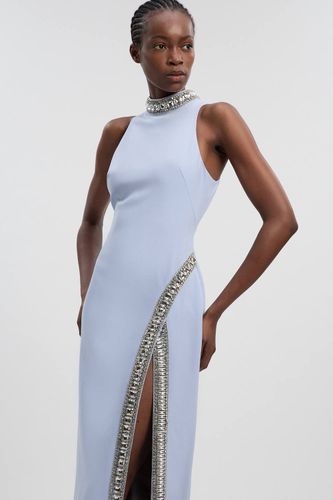Robe Maxi Fendue Tissée Ornée de Cristaux Petite | Taille 16 - KarenMillen - Modalova