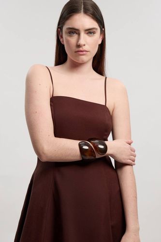 Robe maxi de soirée en lin tissé de viscose | Taille 16 - KarenMillen - Modalova