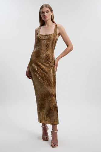 Robe Mi-Longue en Jersey Ornée de Cristaux Premium | Taille Medium - KarenMillen - Modalova