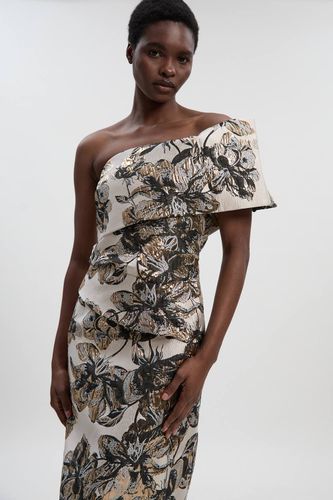 Robe Crayon Asymétrique à Jacquard Floral | Taille 10 - KarenMillen - Modalova